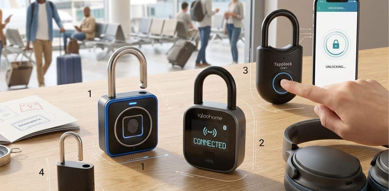 Bluetooth enabled smart padlocks with fingerprint access