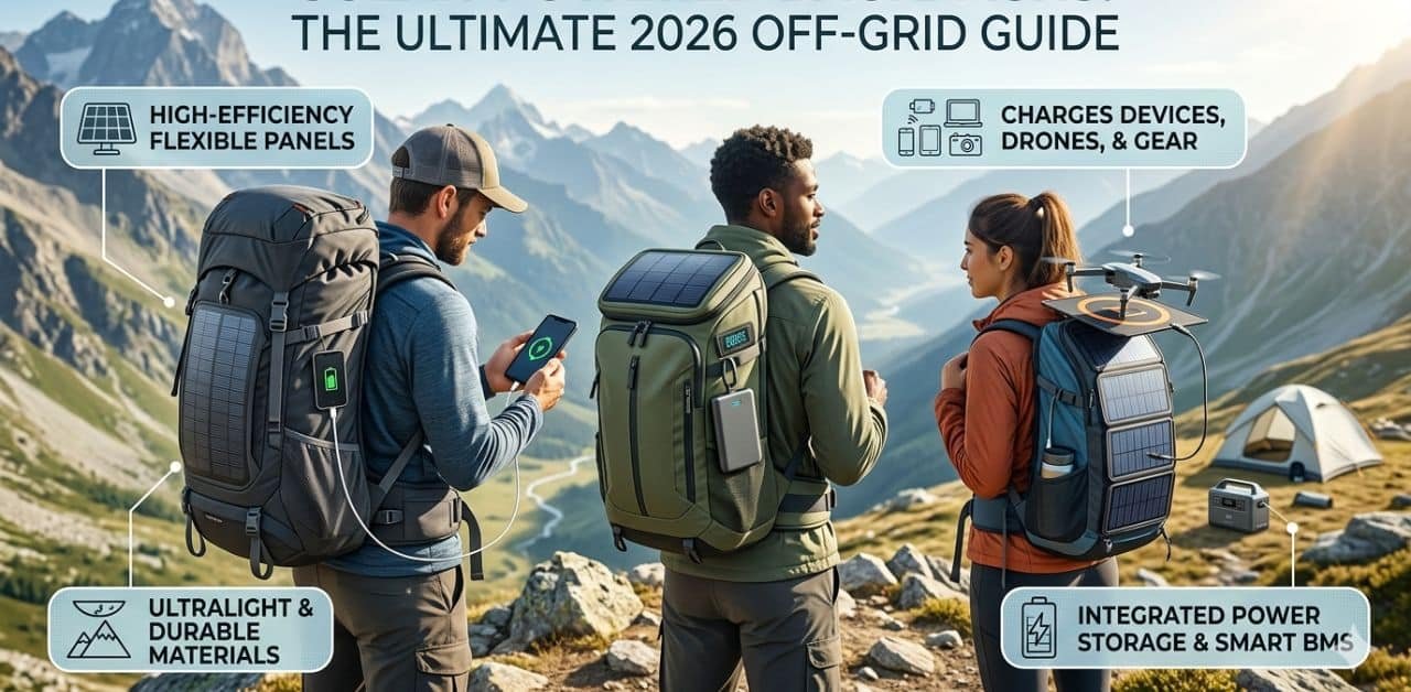 Solar-powered backpacks for off-grid camping and hiking