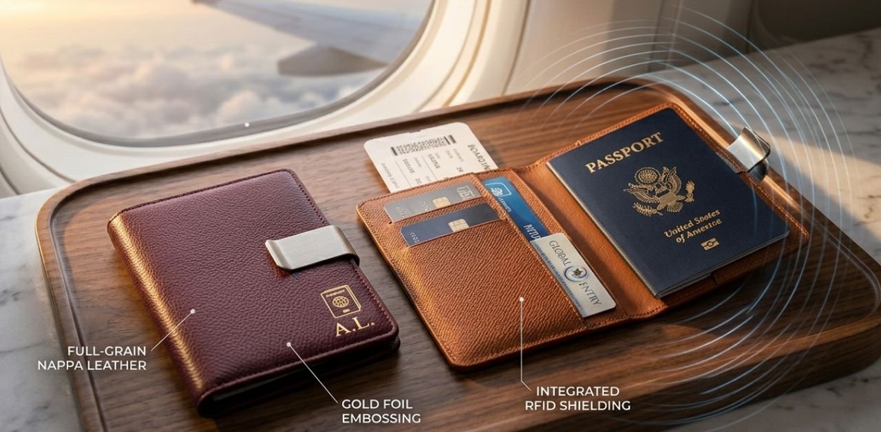 Personalized leather passport holders with RFID blocking 2026