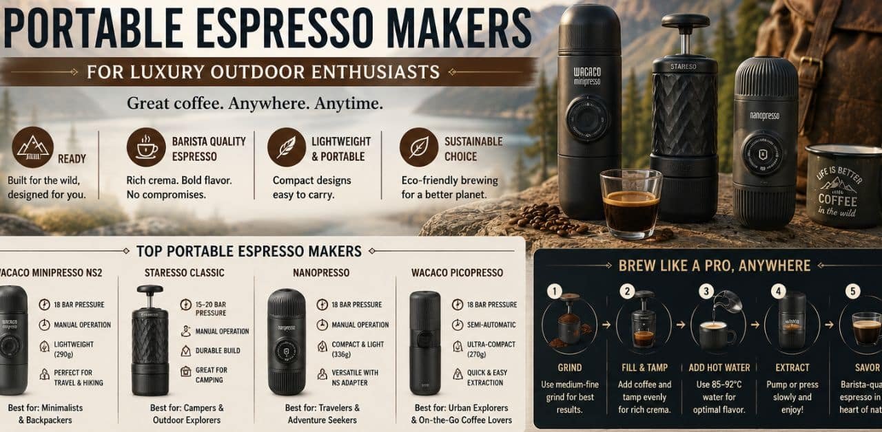 Portable espresso makers for luxury outdoor enthusiasts